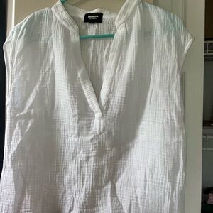 Monrow White V-neck Blouse